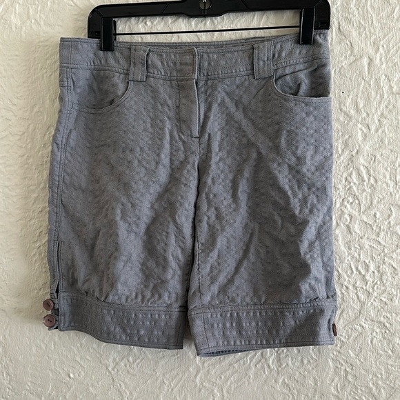 Tibi Gray Textured Tailored Shorts 4 Light Dark Academia Preppy Old Money - Picture 1 of 6